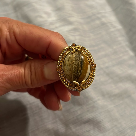 Shop LC Beautiful Jasper Stainless Steel Women’s Size 6.5 Ring, new with tag - Picture 1 of 10